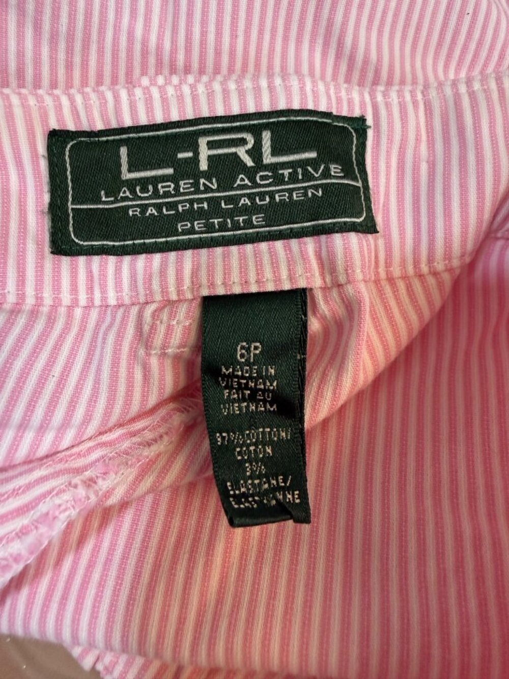 Lauren Ralph Lauren Active Cropped Pants 6P Vintage Seersucker 1990s Vintage - Picture 2 of 8